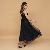 Botanical Elegance Sleeveless Long-Length Dress