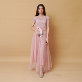 Graceful Flair Shoulder Sleeve Short Maxi