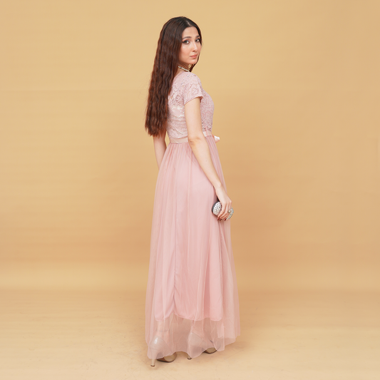 Graceful Flair Shoulder Sleeve Short Maxi