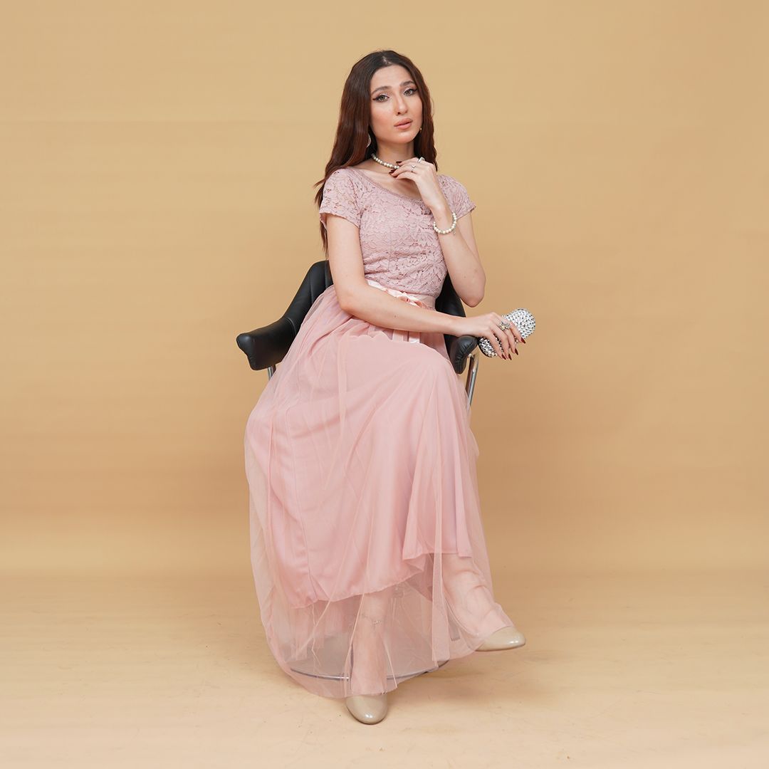 Graceful Flair Shoulder Sleeve Short Maxi