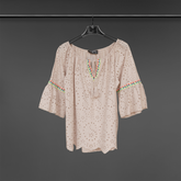 Top shirt round neck- Chikankari Tapestry Charm