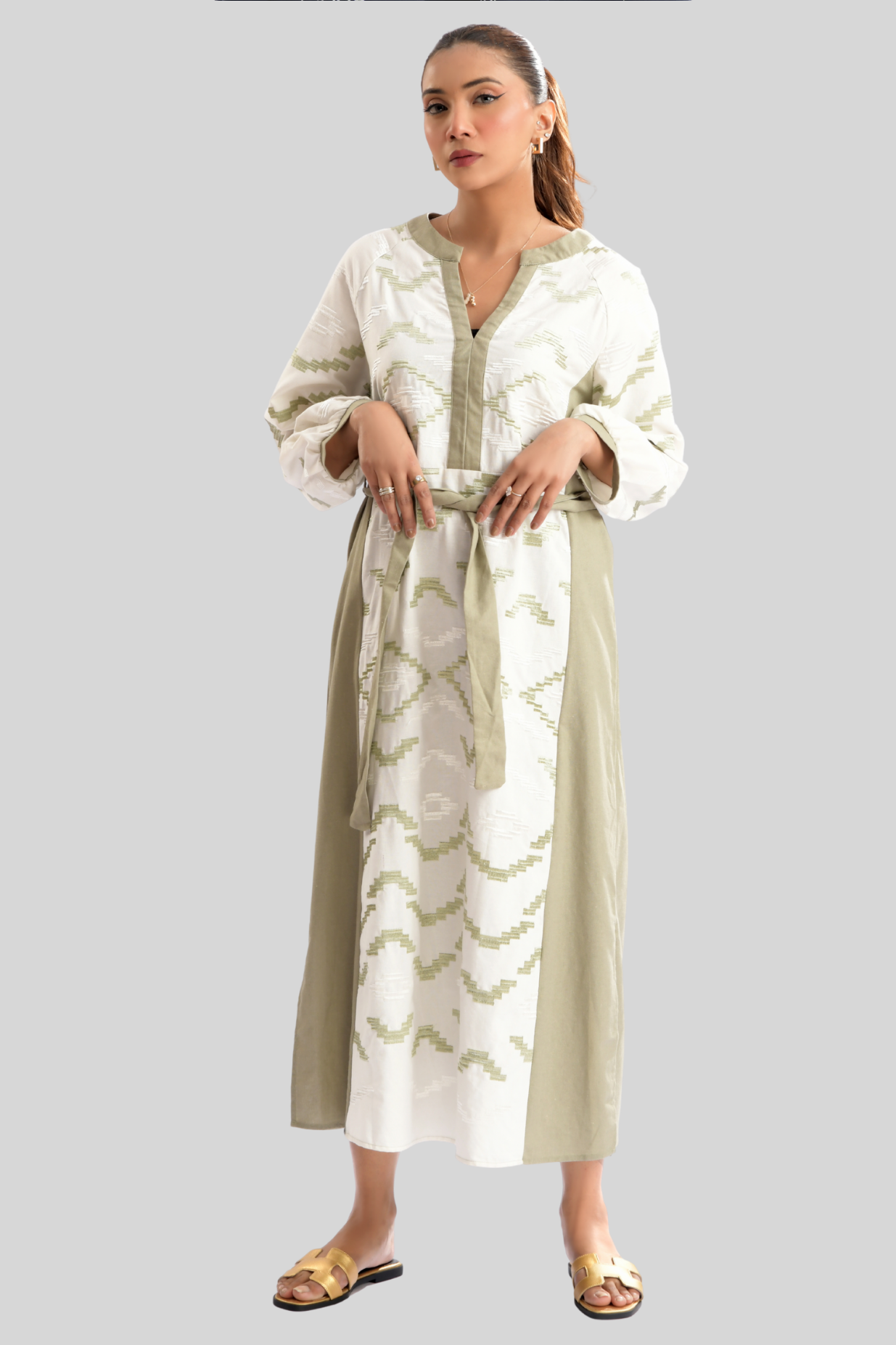 Enchant Wave Dual-Tone Elegance Dress