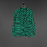 Stripped Patterned with Black Combo Blazer