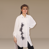 Monochromatic Enigma" Collar Shirt Top