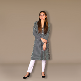 Elegance In Stripes Midi Dress: