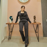 High Waist Boot Pants and Short Coat Set