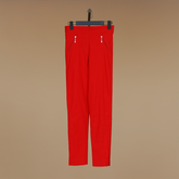 Solid Hue Zip Accent Straight Trouser