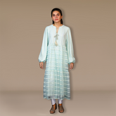 Day dress round neck - Luminous Net Symphony