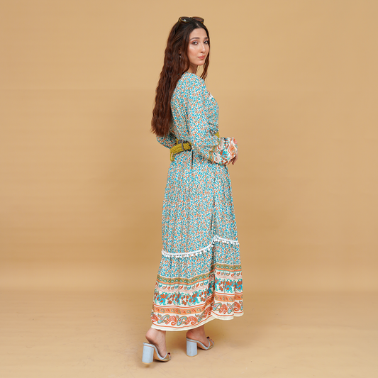 Heavenly Swirls Flared Frock