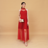 Ethereal Net Charm Long Maxi Dress