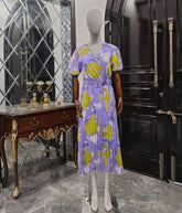 PRINTED HALF SLEEVES DRESS