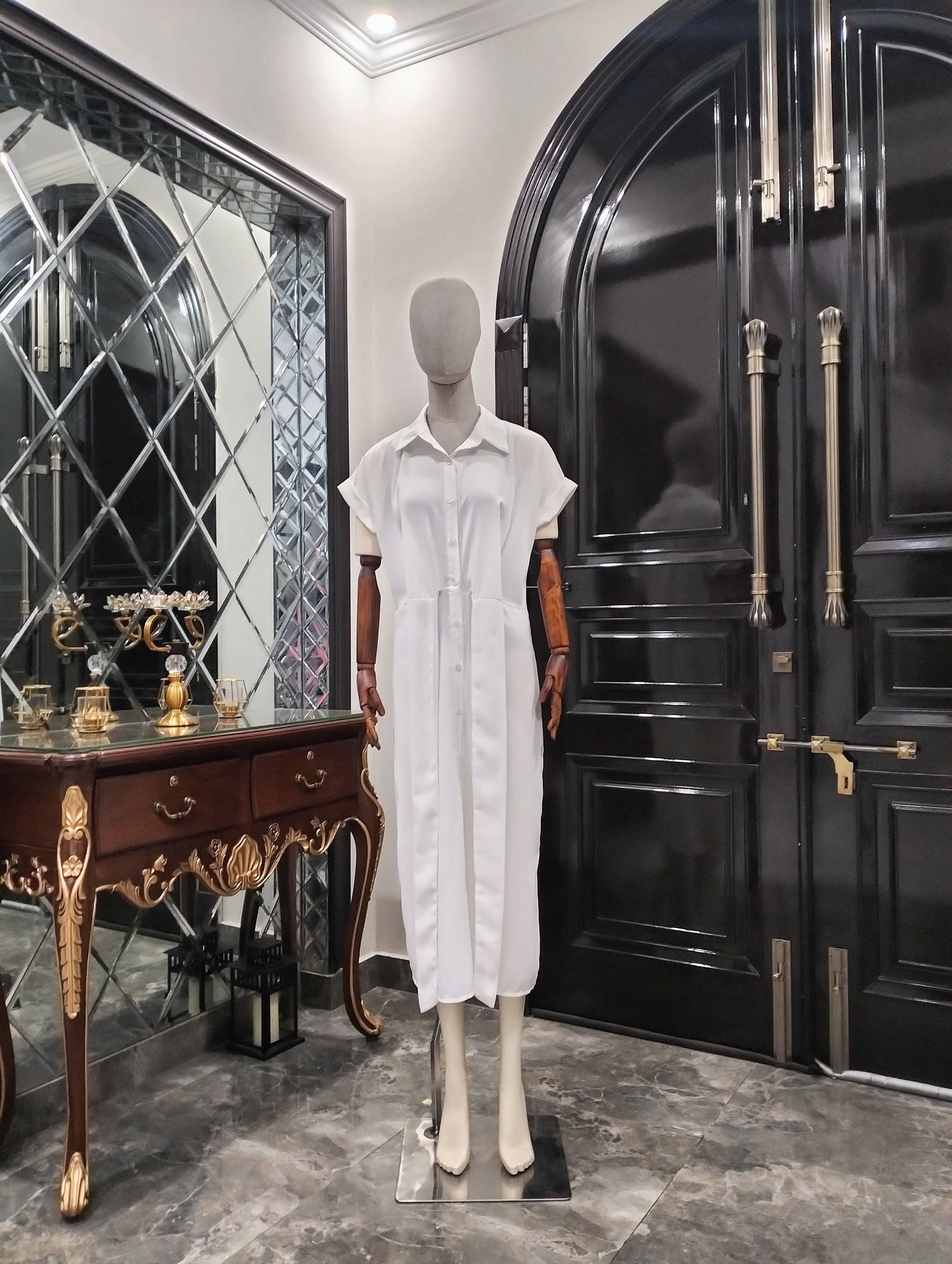 NJ BUTTON DOWN LONG DRESS