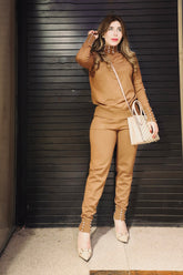 Mock Neck and Jogging Pant Two-Piece Set