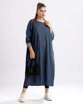 Denim-Inspired Winter Dress