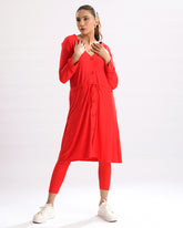 Classic Button-Front Top and Straight Pant Ensemble