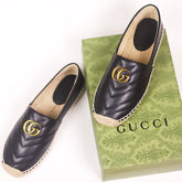 Gucci Double G Leather Espadrilles