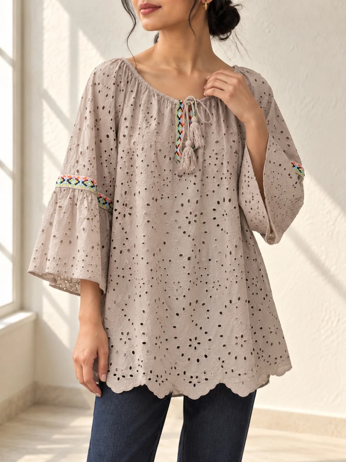 Eyelet Tunic — back