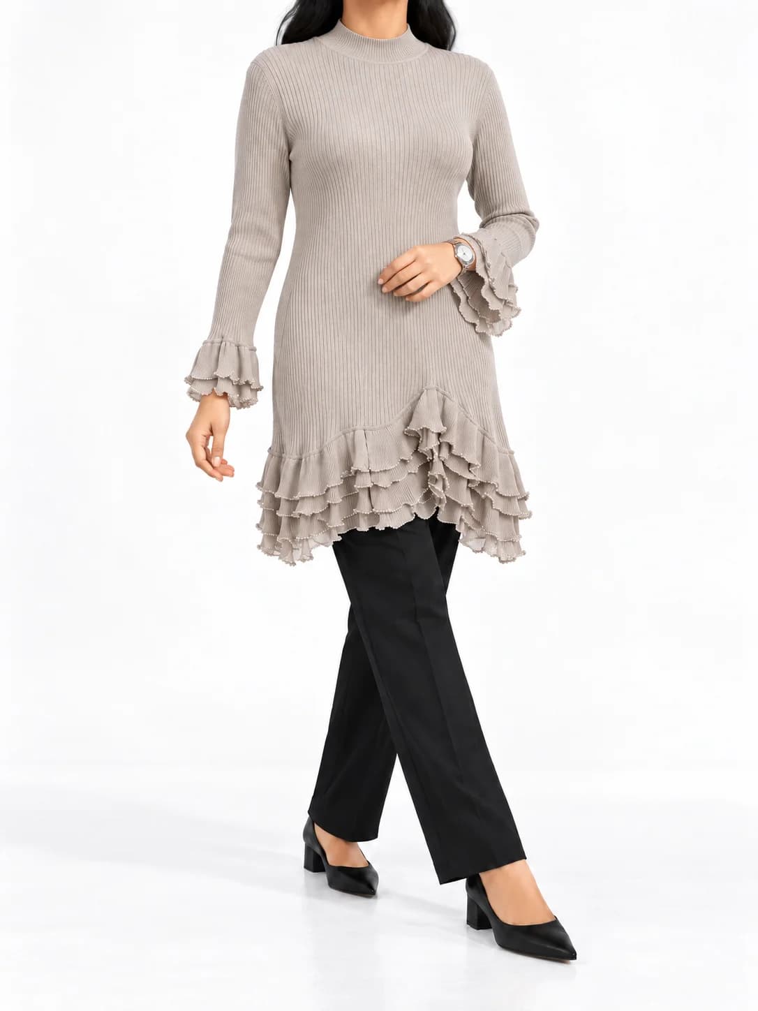 Tiered Ruffle Tunic — front