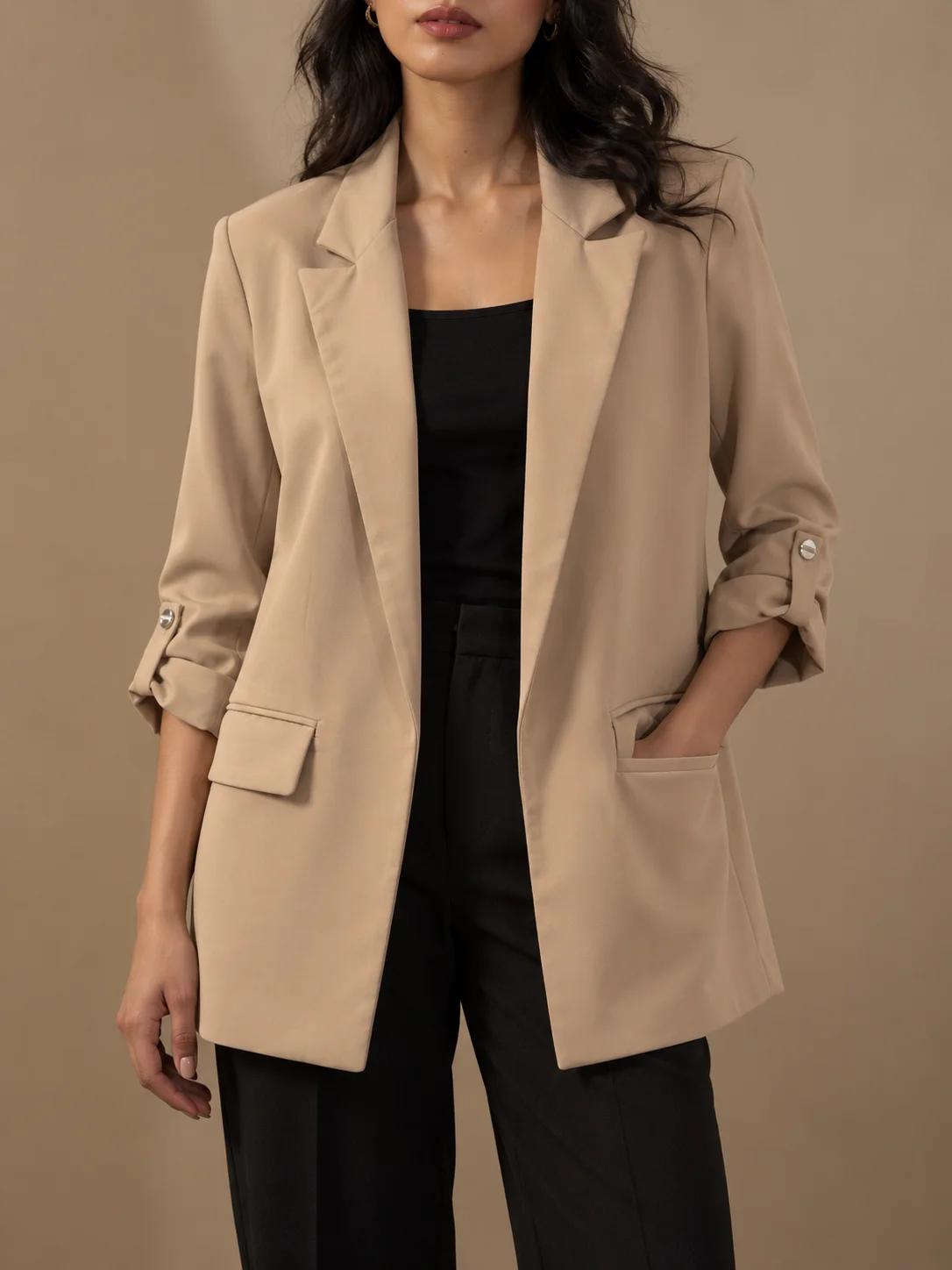 Roll-Tab Sleeve Blazer — back