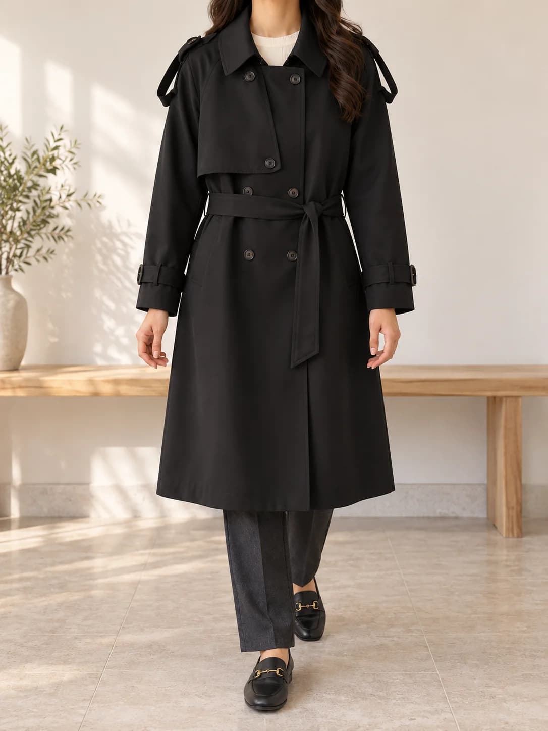 Cape Trench Coat — front