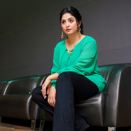 Feminine Flair Top - Green