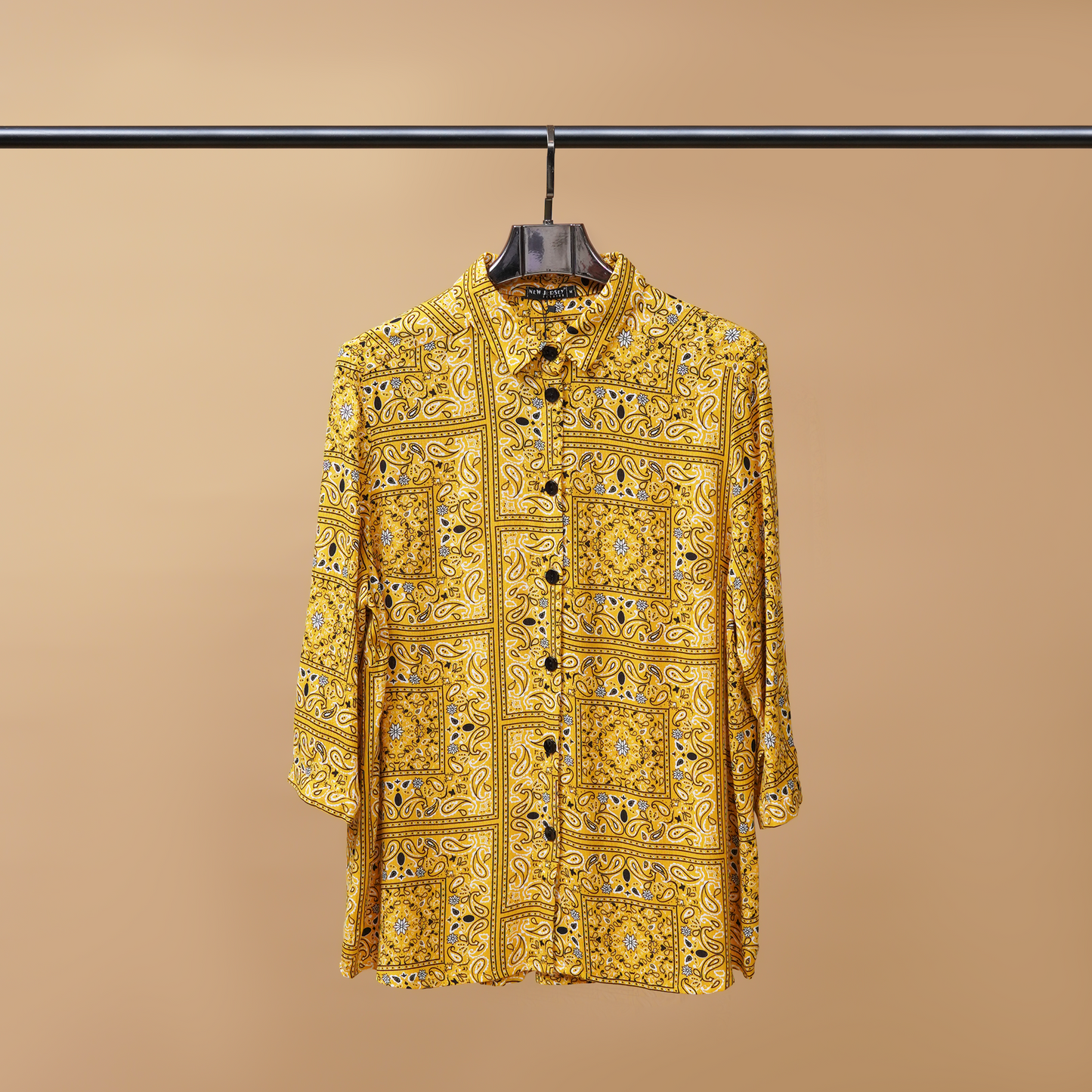 Printed Elegance Button-Down Shirt