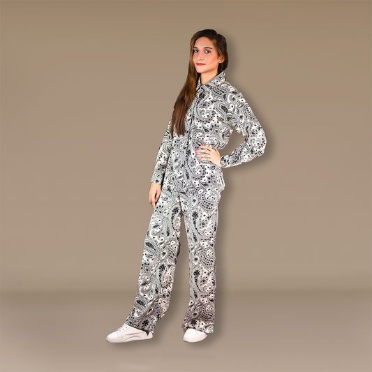 Refreshing Print Button-Down Shirt & Trouser