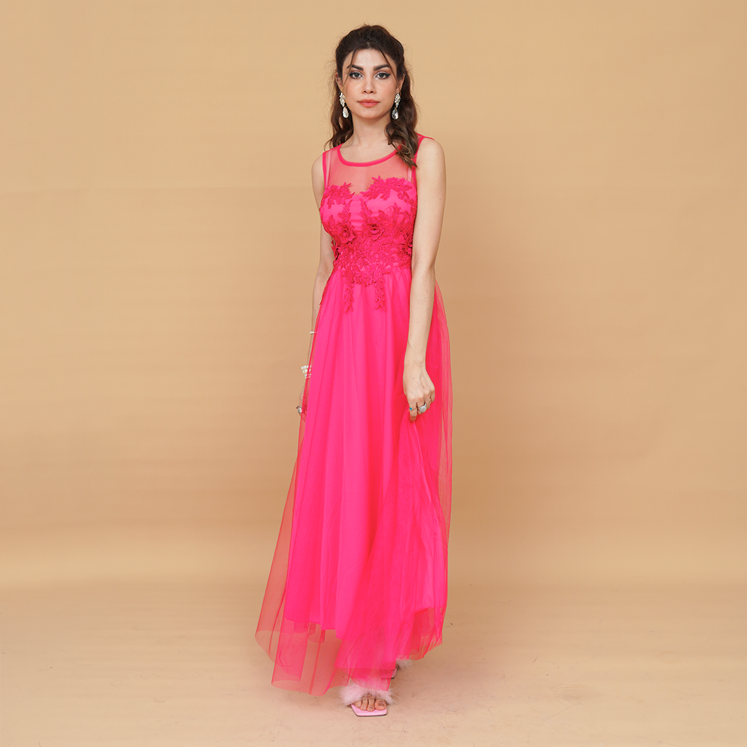 Blossom Serenade Long Evening Dress