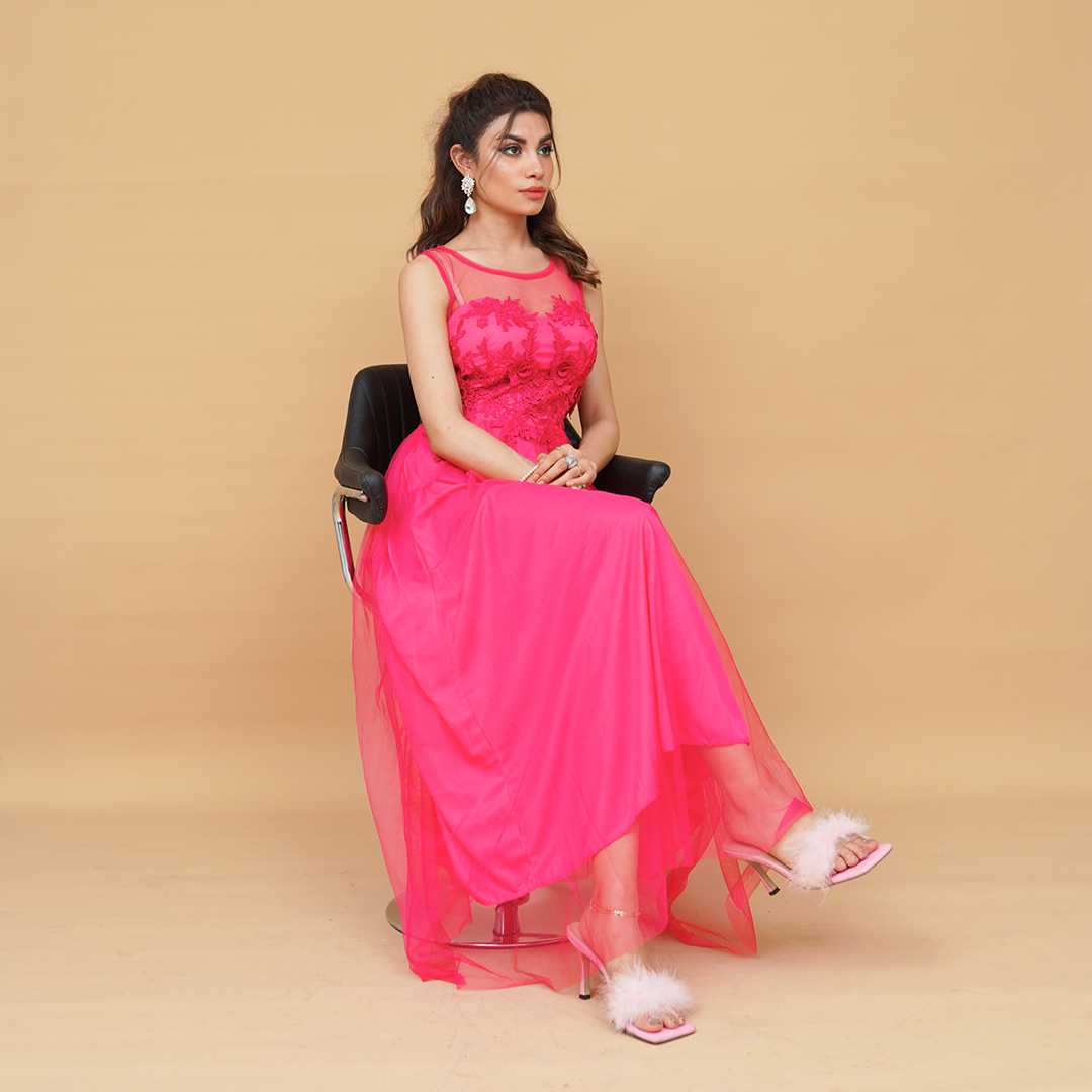 Blossom Serenade Long Evening Dress