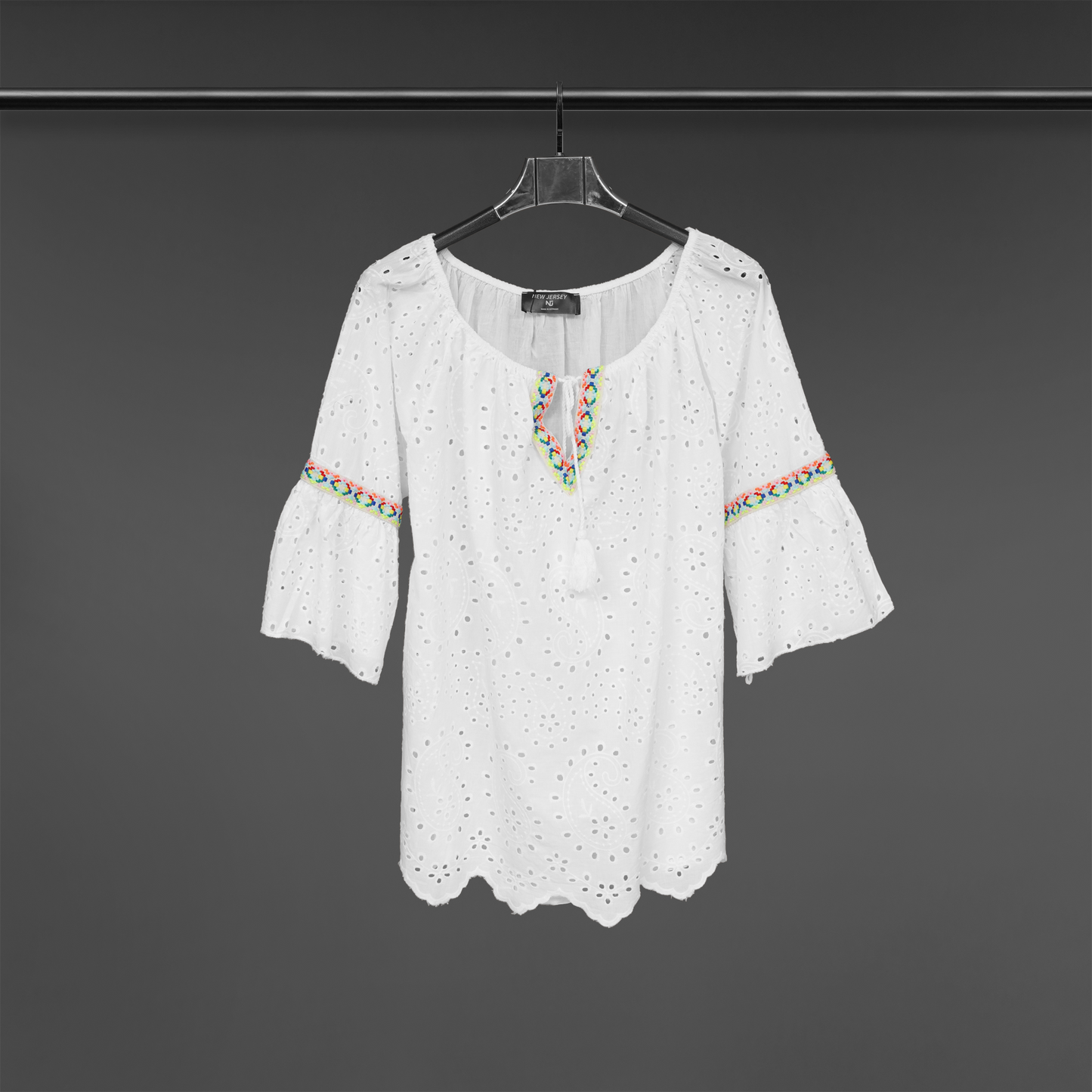 Top shirt round neck-  Chikankari Tapestry Charm