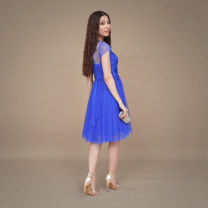 Graceful Botanique Knee-Length Lace Dress