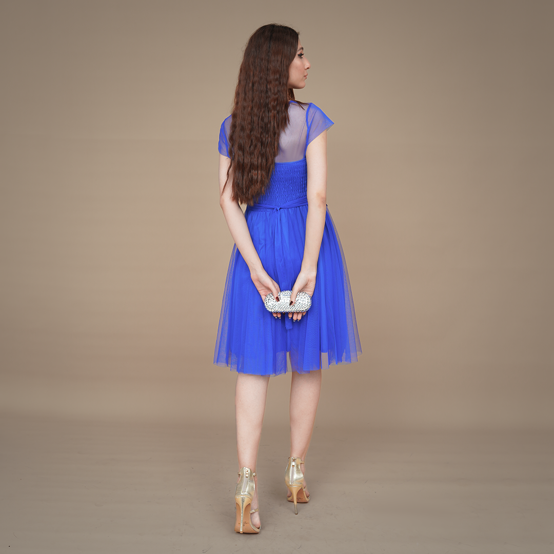 Graceful Botanique Knee-Length Lace Dress