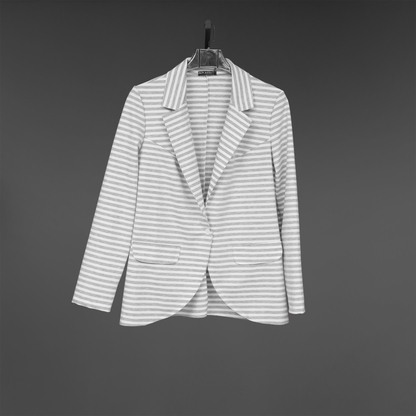 Stripped Patterned with Black Combo Blazer