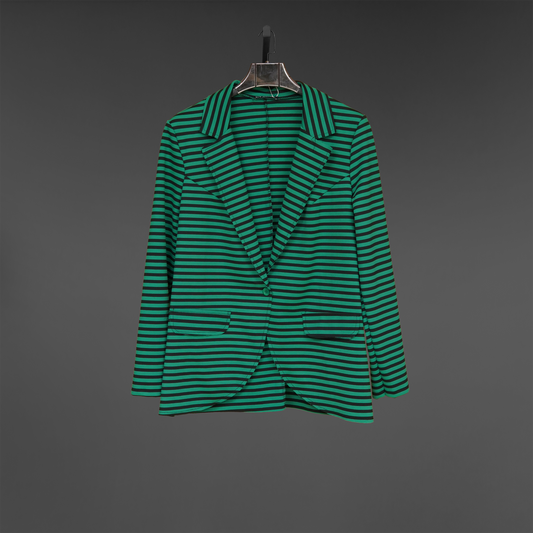 Stripped Patterned with Black Combo Blazer