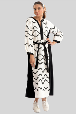 Enchant Wave Dual-Tone Elegance Dress