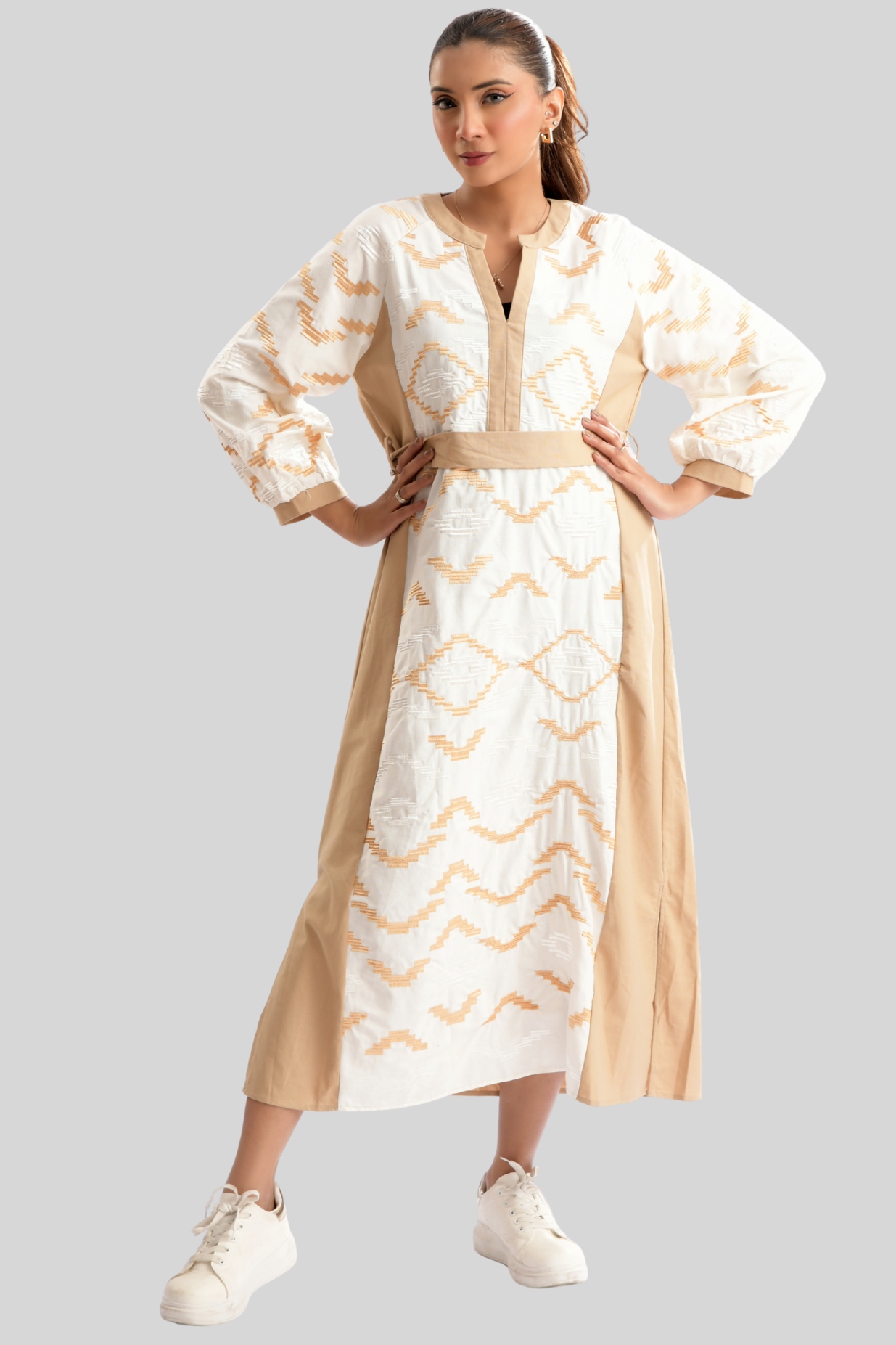 Enchant Wave Dual-Tone Elegance Dress