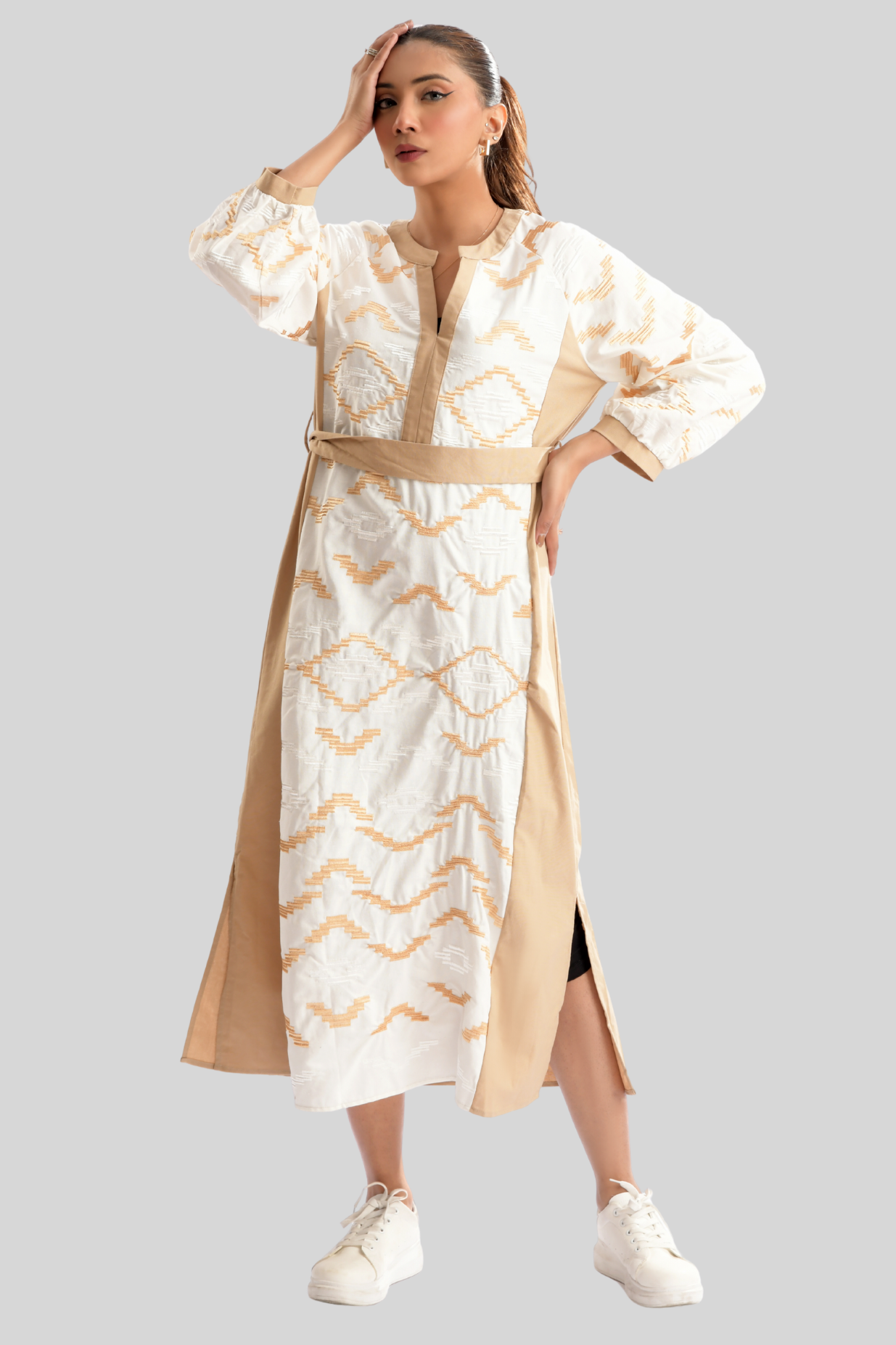 Enchant Wave Dual-Tone Elegance Dress