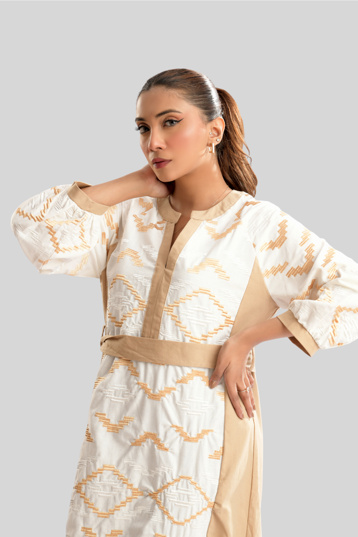 Enchant Wave Dual-Tone Elegance Dress