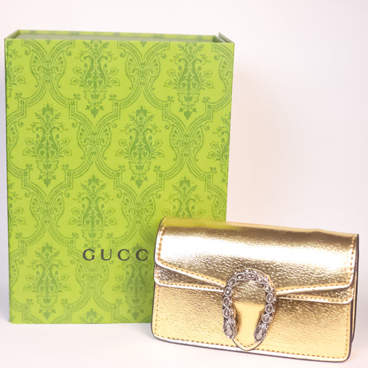 Gucci Super Mini Dionysus in Shimmery Gold