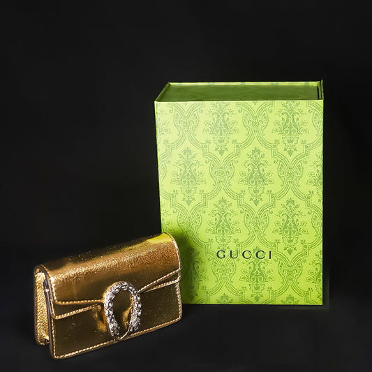 Gucci Super Mini Dionysus in Shimmery Gold