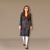 Contrast Chic Midi Dress
