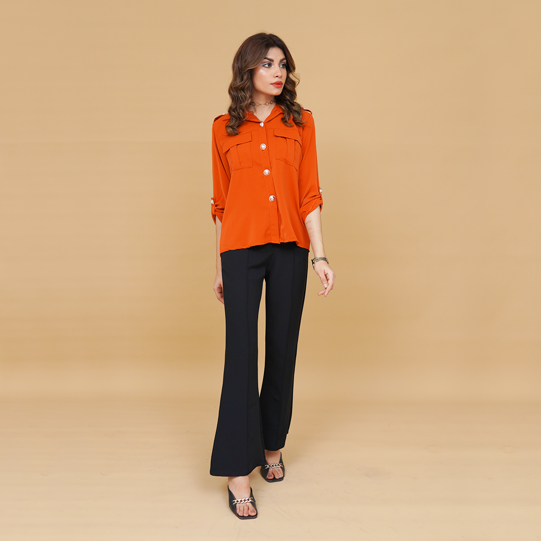 Rustic Elegance Short Collar Shirt