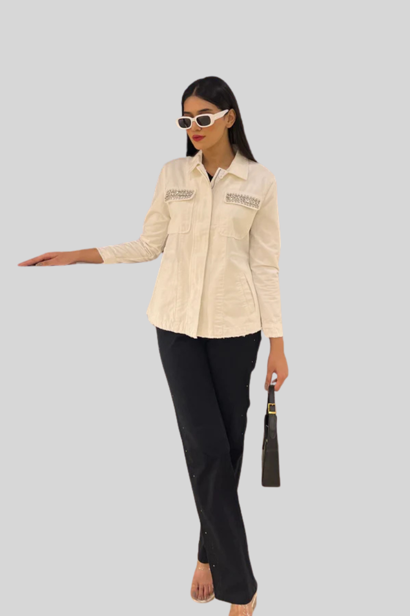 White Fitted Dress Jacket