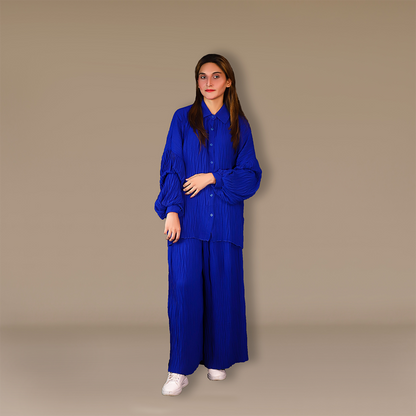 Chic Collar Balloon Duo 2-Piece Ensemble