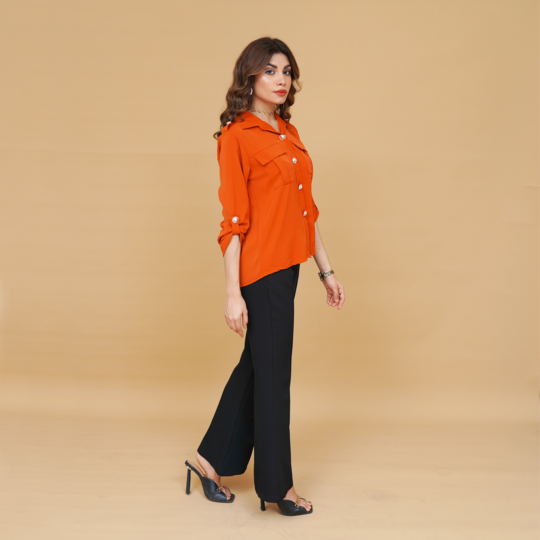 Rustic Elegance Short Collar Shirt