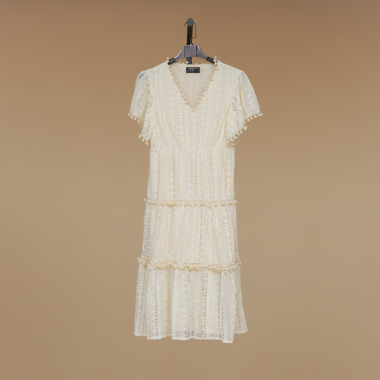 Graceful Crochet Elegance Midi Dress