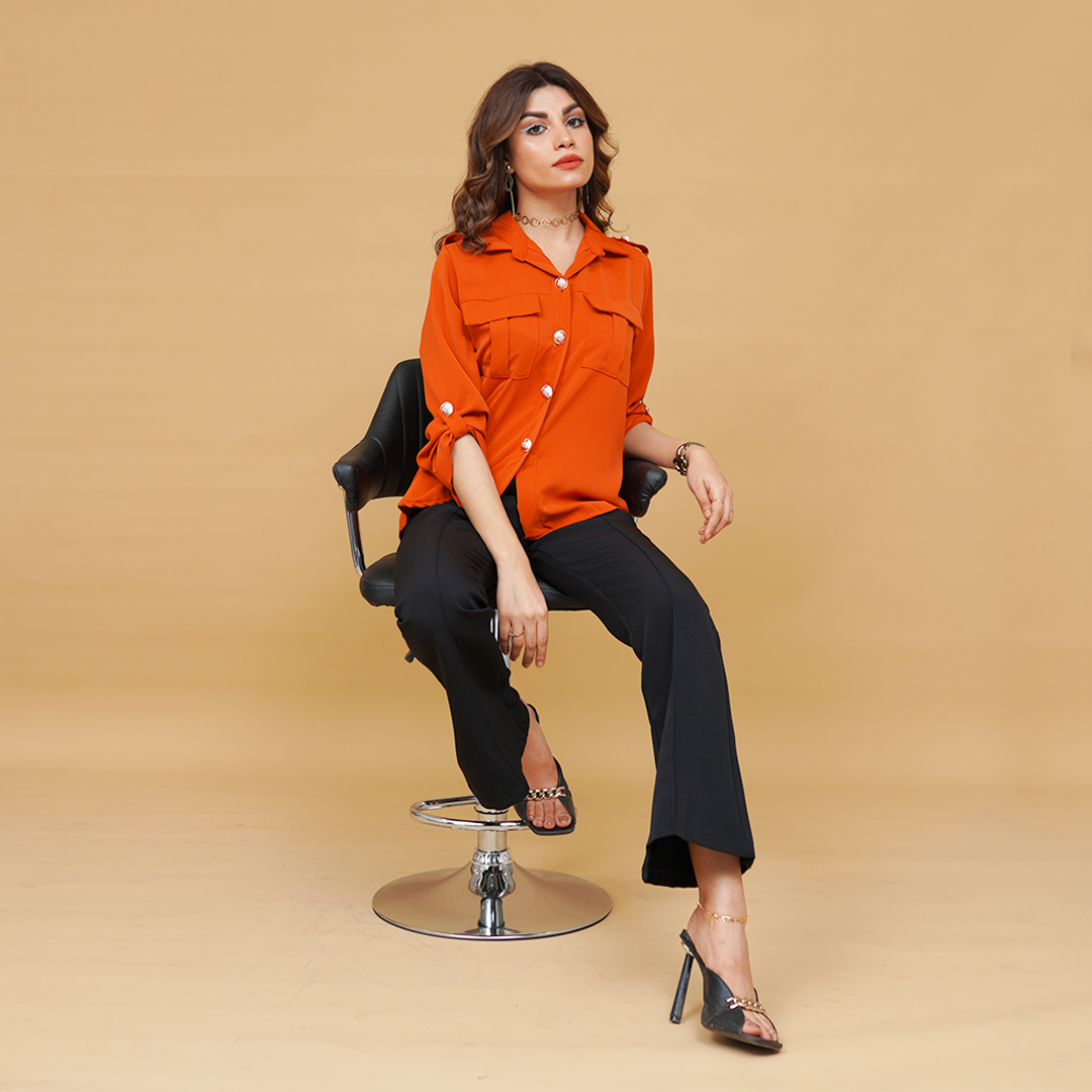 Rustic Elegance Short Collar Shirt