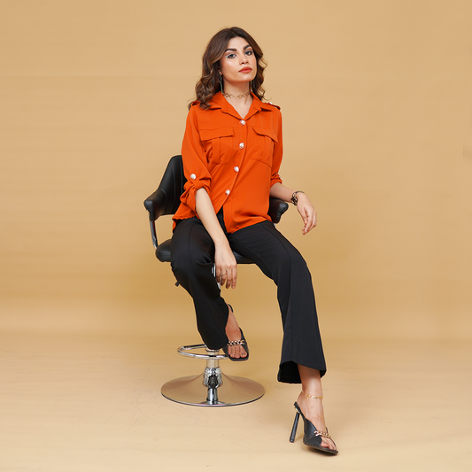 Rustic Elegance Short Collar Shirt