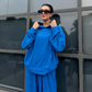 Neck Crop Top Outfits Baggy Pants Sets