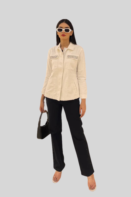 White Fitted Dress Jacket